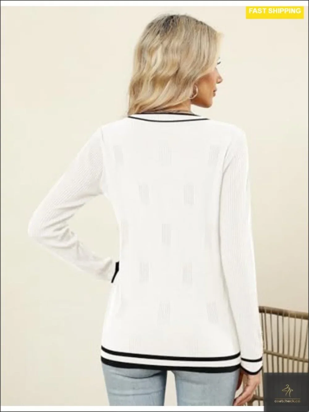 Long Sleeve Crew Neck Lightweight Knit Pullover with Decorative Buttons